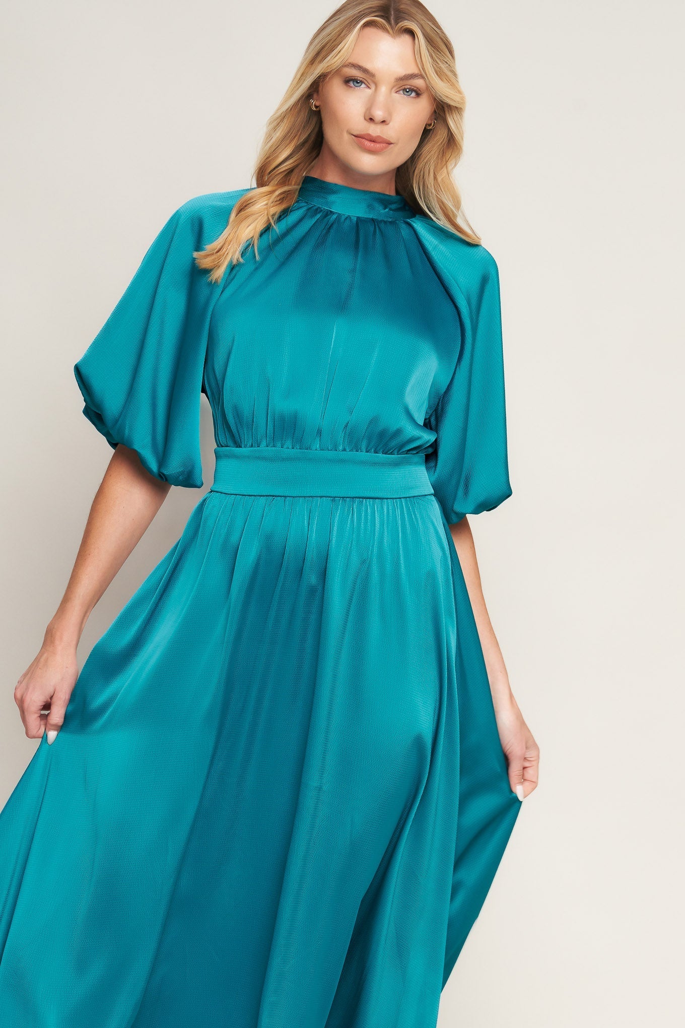 PETAL PROWESS WOVEN MIDI DRESS Flying Tomato